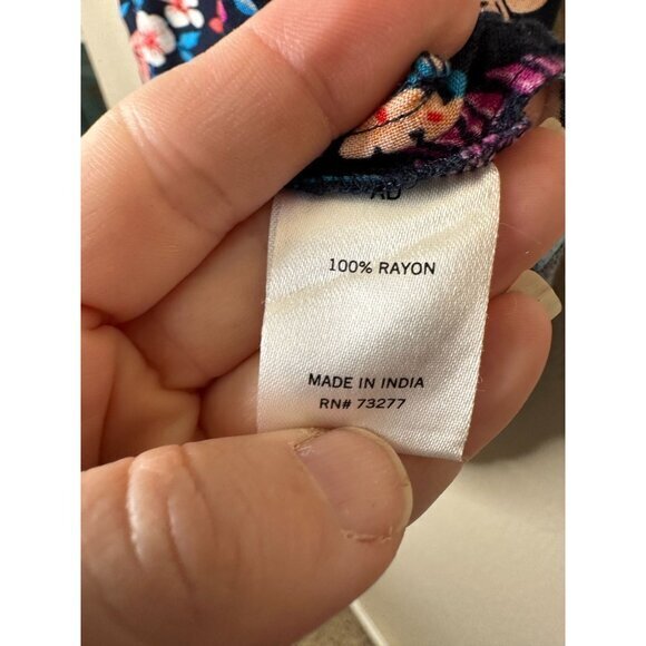 Sonoma Womens blue Tank top Small floral pull over rayon boho summer sleeveless‎ - Picture 4 of 7